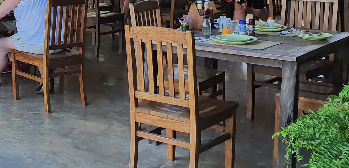 food table at terrace